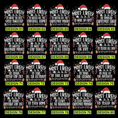Most Likely to Christmas Group Shirts, Matching Family Holiday Tee, Funny Christmas Party T-Shirt, Christmas 2026 Shirts