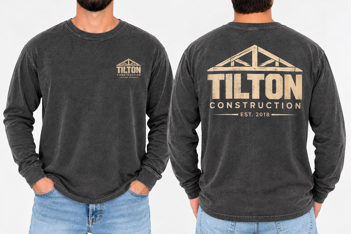 Comfort Colors Long Sleeve Custom T-shirt, Personalized Long Sleeve Tee, Custom Logo Shirt, Business Logo Shirt, Custom Logo