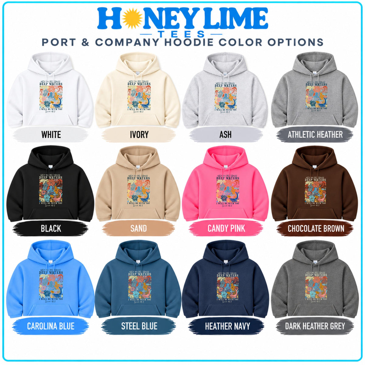 Isaiah 43:2 Christian Shirt, Deep Waters Bible Verse Shirt, Ocean Faith Sweatshirt, Sea Turtle Religious Hoodie