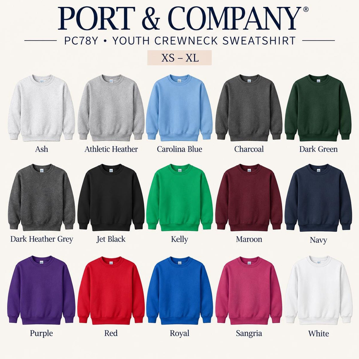 Custom Youth Sweatshirt, Kids Logo Sweatshirt, Personalized Business Logo Sweatshirt, Front and Back Logo, Port and Company