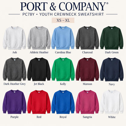 Custom Youth Sweatshirt, Kids Logo Sweatshirt, Personalized Business Logo Sweatshirt, Front and Back Logo, Port and Company