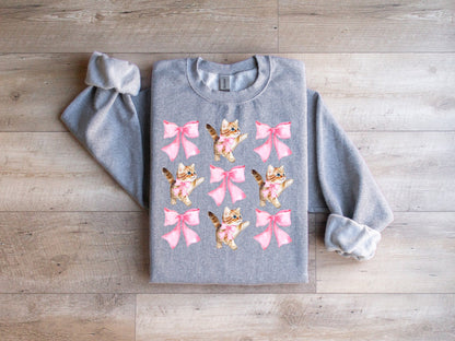 Coquette Kitten and Bow Sweatshirt