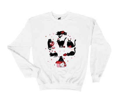 Kitty Be Mine Hearts Valentine's Day Sweatshirt