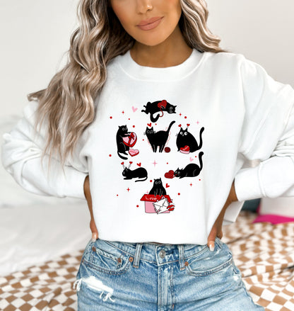 Kitty Be Mine Hearts Valentine's Day Sweatshirt