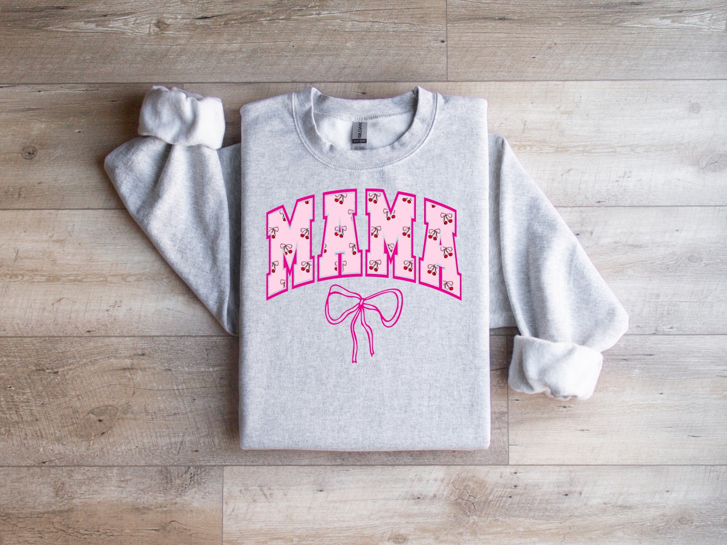 Coquette Mama Cherries Bow Sweatshirt