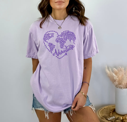 Adventure Awaits Heart Travel Shirt