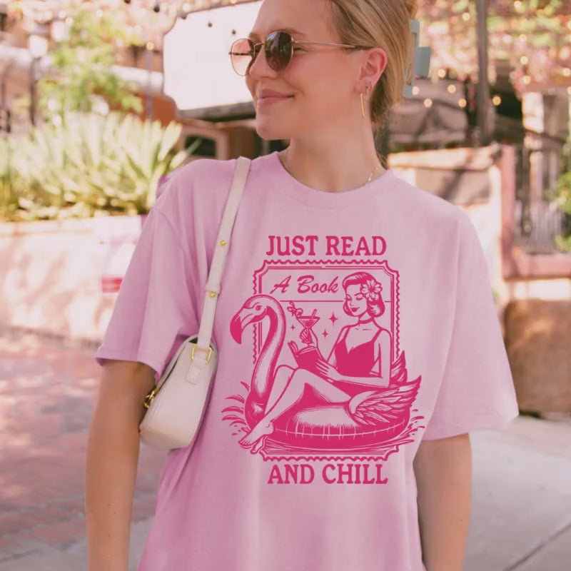 Just Read a Book and Chill TShirt Book Lover Shirt Book TShirt women Reading Shirts Book Club gifts bookish Shirt Book Nerd Shirt Book Shirt