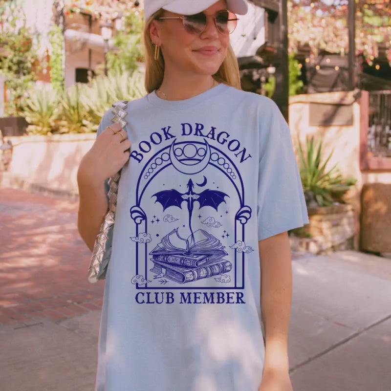 Book Dragon Club Member Shirt Book Lover Shirt Book TShirt Women Reading Shirts Book Club Shirt I Love Reading Book Club Gift Book Junkie