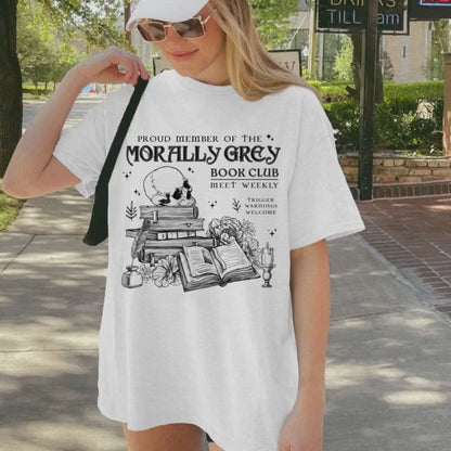 Morally Grey Book Club Shirt Book Lover Shirt Book TShirt Women Reading Shirts Book Club Shirt