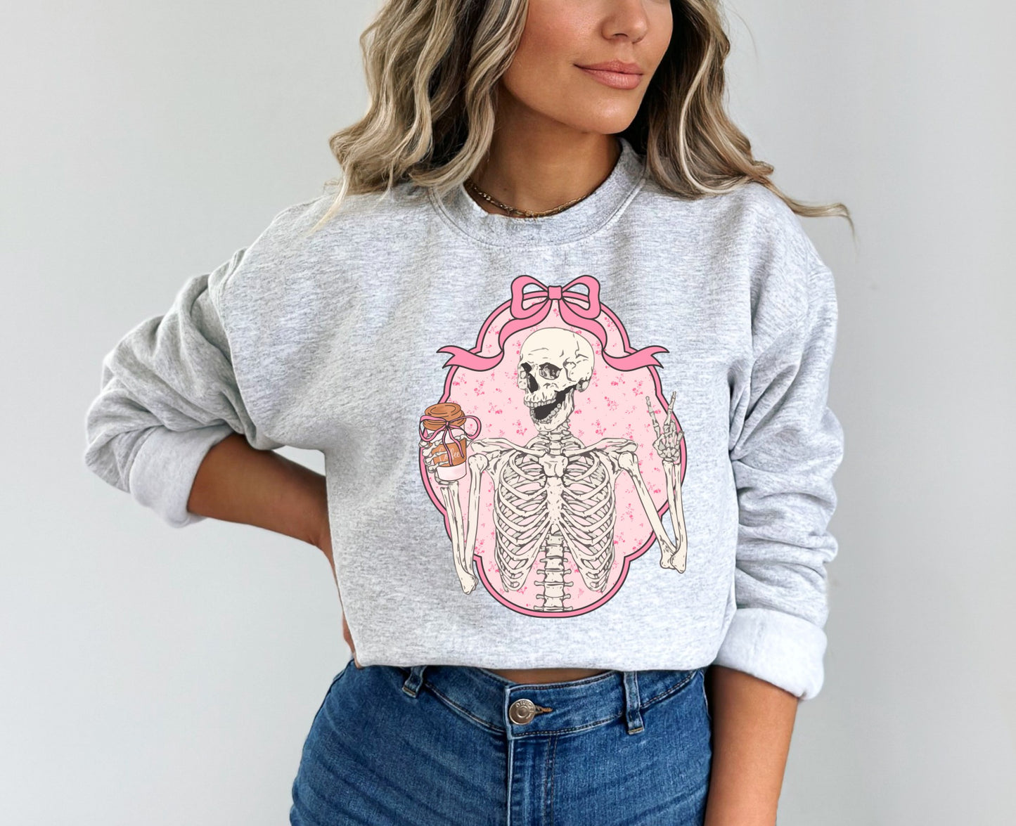 Coquette Bow Skeleton Sweatshirt