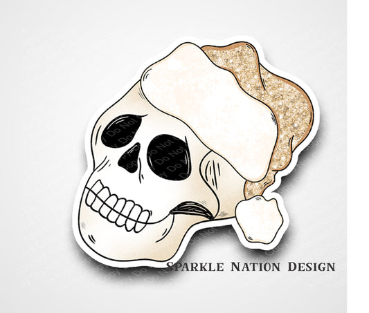 Santa Skeleton Christmas Sticker