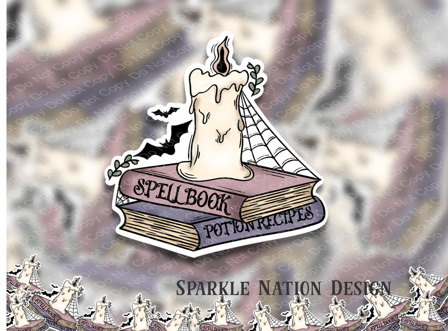 Spell Book Candle Book Lover Sticker